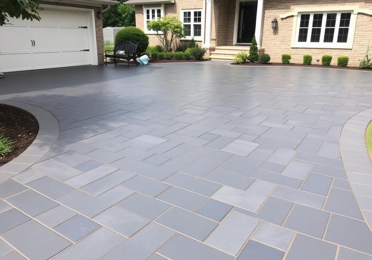 Stamped Concrete Driveway — after