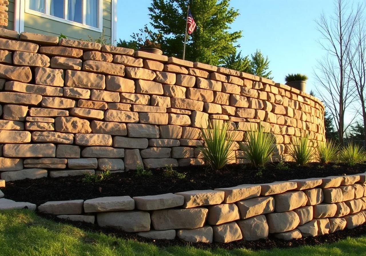 Natural Stone Retaining Wall — after